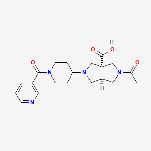molecular formula C20H26N4O4 B5674756 (3aR*,6aR*)-2-acetyl-5-[1-(pyridin-3-ylcarbonyl)piperidin-4-yl]hexahydropyrrolo[3,4-c]pyrrole-3a(1H)-carboxylic acid 