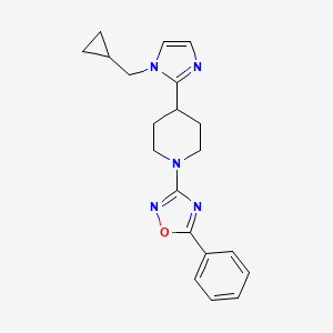 molecular formula C20H23N5O B5674769 4-[1-(cyclopropylmethyl)-1H-imidazol-2-yl]-1-(5-phenyl-1,2,4-oxadiazol-3-yl)piperidine 