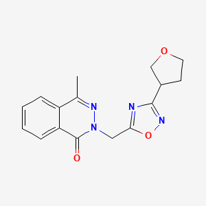 molecular formula C16H16N4O3 B5674781 4-methyl-2-{[3-(tetrahydrofuran-3-yl)-1,2,4-oxadiazol-5-yl]methyl}phthalazin-1(2H)-one 