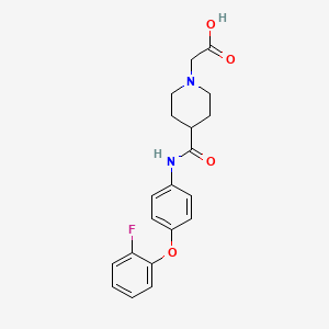 molecular formula C20H21FN2O4 B5674789 [4-({[4-(2-fluorophenoxy)phenyl]amino}carbonyl)piperidin-1-yl]acetic acid 