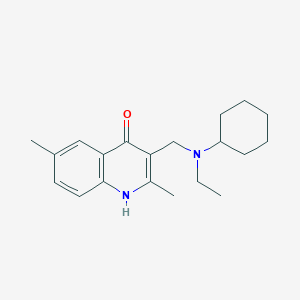 molecular formula C20H28N2O B5674818 3-{[cyclohexyl(ethyl)amino]methyl}-2,6-dimethyl-4-quinolinol 