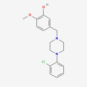 molecular formula C18H21ClN2O2 B5674820 5-{[4-(2-chlorophenyl)-1-piperazinyl]methyl}-2-methoxyphenol 
