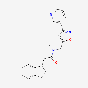 molecular formula C21H21N3O2 B5674832 2-(2,3-dihydro-1H-inden-1-yl)-N-methyl-N-{[3-(3-pyridinyl)-5-isoxazolyl]methyl}acetamide 