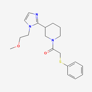 molecular formula C19H25N3O2S B5674845 3-[1-(2-methoxyethyl)-1H-imidazol-2-yl]-1-[(phenylthio)acetyl]piperidine 