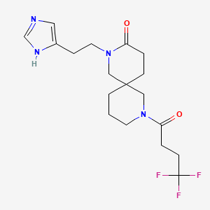 molecular formula C18H25F3N4O2 B5674861 2-[2-(1H-imidazol-4-yl)ethyl]-8-(4,4,4-trifluorobutanoyl)-2,8-diazaspiro[5.5]undecan-3-one 