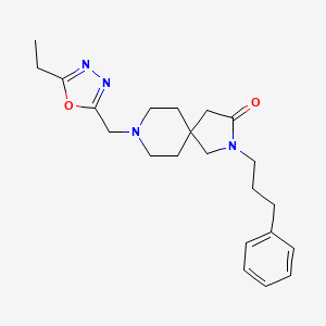 molecular formula C22H30N4O2 B5674864 8-[(5-ethyl-1,3,4-oxadiazol-2-yl)methyl]-2-(3-phenylpropyl)-2,8-diazaspiro[4.5]decan-3-one 