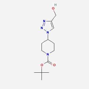 molecular formula C13H22N4O3 B567490 叔丁基 4-(4-(羟甲基)-1H-1,2,3-三唑-1-基)哌啶-1-羧酸酯 CAS No. 1229516-67-9