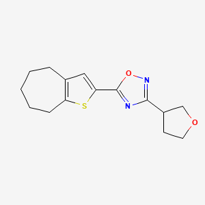 molecular formula C15H18N2O2S B5674961 5-(5,6,7,8-tetrahydro-4H-cyclohepta[b]thien-2-yl)-3-(tetrahydrofuran-3-yl)-1,2,4-oxadiazole 