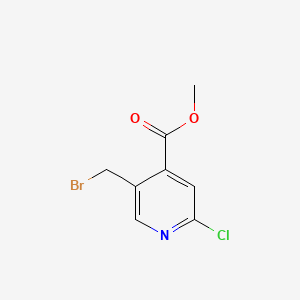 molecular formula C8H7BrClNO2 B567497 Methyl 5-(bromomethyl)-2-chloroisonicotinate CAS No. 1260671-90-6
