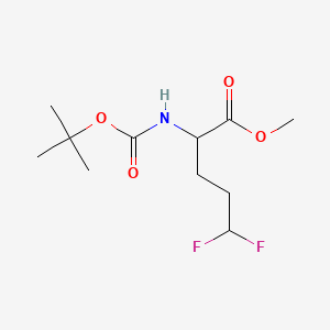 molecular formula C11H19F2NO4 B567498 (S)-Methyl 2-((tert-butoxycarbonyl)amino)-5,5-difluoropentanoate CAS No. 1260640-64-9