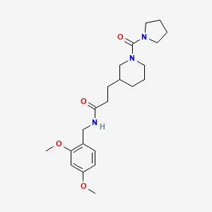 molecular formula C22H33N3O4 B5674992 N-(2,4-dimethoxybenzyl)-3-[1-(pyrrolidin-1-ylcarbonyl)piperidin-3-yl]propanamide 