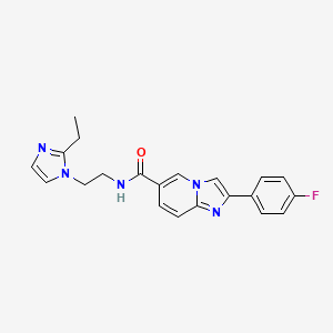 molecular formula C21H20FN5O B5675010 N-[2-(2-ethyl-1H-imidazol-1-yl)ethyl]-2-(4-fluorophenyl)imidazo[1,2-a]pyridine-6-carboxamide 