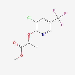 molecular formula C10H9ClF3NO3 B567502 (R)-2-(3-氯-5-三氟甲基-吡啶-2-基氧基)-丙酸甲酯 CAS No. 1363378-06-6