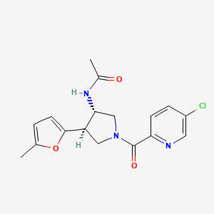 molecular formula C17H18ClN3O3 B5675027 N-[(3S*,4R*)-1-[(5-chloro-2-pyridinyl)carbonyl]-4-(5-methyl-2-furyl)-3-pyrrolidinyl]acetamide 