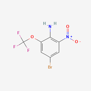molecular formula C7H4BrF3N2O3 B567504 4-溴-2-硝基-6-(三氟甲氧基)苯胺 CAS No. 1257535-31-1