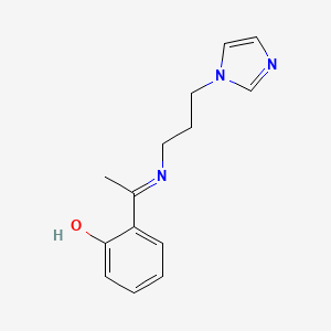 B567505 Phenol, 2-(1-((3-(1H-imidazol-1-yl)propyl)imino)ethyl)- CAS No. 1253404-90-8