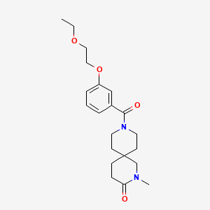 molecular formula C21H30N2O4 B5675056 9-[3-(2-ethoxyethoxy)benzoyl]-2-methyl-2,9-diazaspiro[5.5]undecan-3-one 