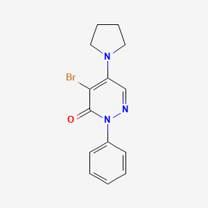 molecular formula C14H14BrN3O B5675079 4-bromo-2-phenyl-5-(1-pyrrolidinyl)-3(2H)-pyridazinone 