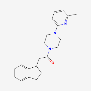 molecular formula C21H25N3O B5675086 1-(2,3-dihydro-1H-inden-1-ylacetyl)-4-(6-methyl-2-pyridinyl)piperazine 