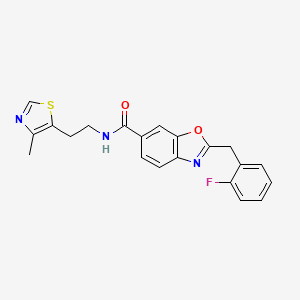 molecular formula C21H18FN3O2S B5675094 2-(2-fluorobenzyl)-N-[2-(4-methyl-1,3-thiazol-5-yl)ethyl]-1,3-benzoxazole-6-carboxamide 