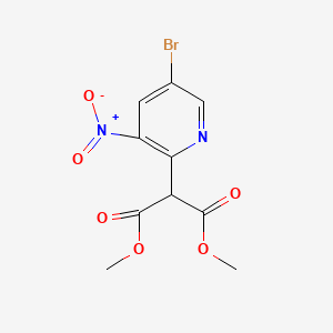 molecular formula C10H9BrN2O6 B567510 2-(5-溴-3-硝基吡啶-2-基)丙二酸二甲酯 CAS No. 1245563-09-0