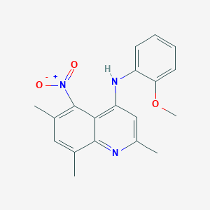 molecular formula C19H19N3O3 B5675111 N-(2-methoxyphenyl)-2,6,8-trimethyl-5-nitro-4-quinolinamine 