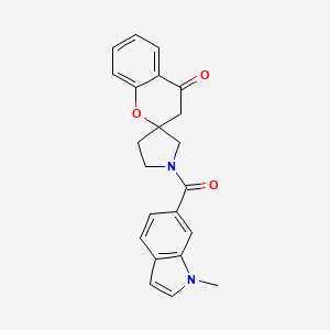 molecular formula C22H20N2O3 B5675124 1'-[(1-methyl-1H-indol-6-yl)carbonyl]spiro[chromene-2,3'-pyrrolidin]-4(3H)-one 