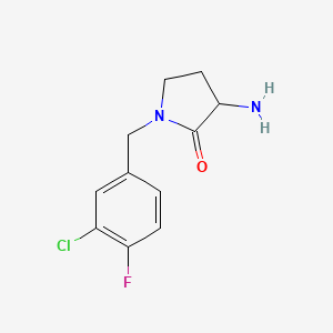 molecular formula C11H12ClFN2O B567513 3-氨基-1-(3-氯-4-氟苄基)吡咯烷-2-酮 CAS No. 1249608-09-0