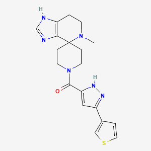 molecular formula C19H22N6OS B5675149 5-methyl-1'-{[3-(3-thienyl)-1H-pyrazol-5-yl]carbonyl}-1,5,6,7-tetrahydrospiro[imidazo[4,5-c]pyridine-4,4'-piperidine] 