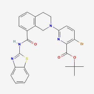 molecular formula C27H25BrN4O3S B567516 叔丁基 6-(8-(苯并[d]噻唑-2-基氨基羰基)-3,4-二氢异喹啉-2(1H)-基)-3-溴吡啶-2-甲酸酯 CAS No. 1235036-16-4