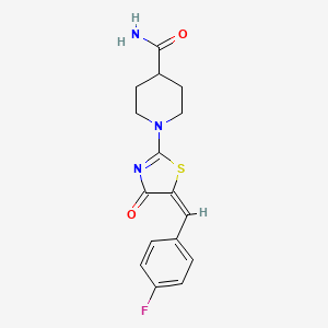 molecular formula C16H16FN3O2S B5675163 1-[5-(4-fluorobenzylidene)-4-oxo-4,5-dihydro-1,3-thiazol-2-yl]-4-piperidinecarboxamide 