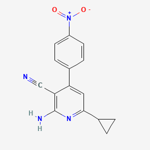 molecular formula C15H12N4O2 B5675169 2-amino-6-cyclopropyl-4-(4-nitrophenyl)nicotinonitrile 