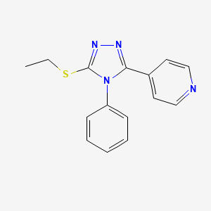 molecular formula C15H14N4S B5675172 4-[5-(ethylthio)-4-phenyl-4H-1,2,4-triazol-3-yl]pyridine 