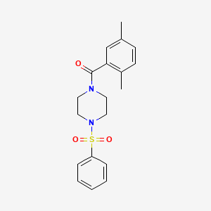 molecular formula C19H22N2O3S B5675182 1-(2,5-dimethylbenzoyl)-4-(phenylsulfonyl)piperazine 
