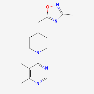 molecular formula C15H21N5O B5675200 4,5-dimethyl-6-{4-[(3-methyl-1,2,4-oxadiazol-5-yl)methyl]piperidin-1-yl}pyrimidine 