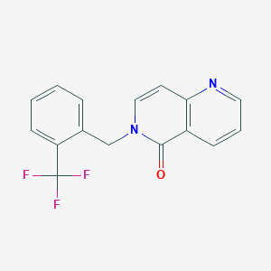 molecular formula C16H11F3N2O B5675219 6-[2-(trifluoromethyl)benzyl]-1,6-naphthyridin-5(6H)-one 