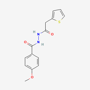 molecular formula C14H14N2O3S B5675221 4-methoxy-N'-(2-thienylacetyl)benzohydrazide 