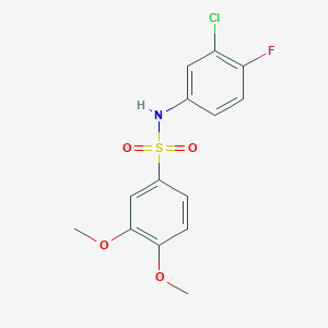 molecular formula C14H13ClFNO4S B5675234 N-(3-chloro-4-fluorophenyl)-3,4-dimethoxybenzenesulfonamide 