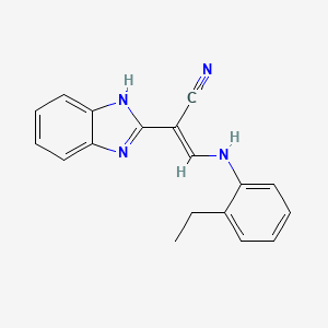 molecular formula C18H16N4 B5675237 2-(1H-benzimidazol-2-yl)-3-[(2-ethylphenyl)amino]acrylonitrile 