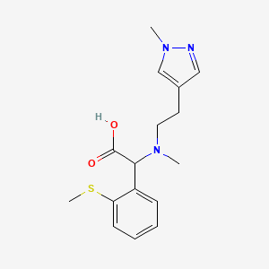 molecular formula C16H21N3O2S B5675241 {methyl[2-(1-methyl-1H-pyrazol-4-yl)ethyl]amino}[2-(methylthio)phenyl]acetic acid 