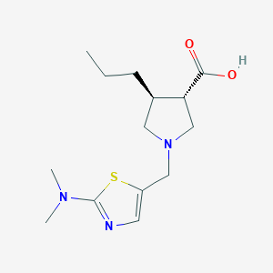 molecular formula C14H23N3O2S B5675252 (3S*,4S*)-1-{[2-(dimethylamino)-1,3-thiazol-5-yl]methyl}-4-propyl-3-pyrrolidinecarboxylic acid 