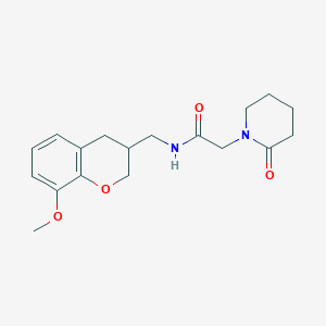 molecular formula C18H24N2O4 B5675258 N-[(8-methoxy-3,4-dihydro-2H-chromen-3-yl)methyl]-2-(2-oxopiperidin-1-yl)acetamide 