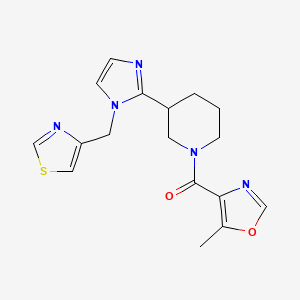 molecular formula C17H19N5O2S B5675289 1-[(5-methyl-1,3-oxazol-4-yl)carbonyl]-3-[1-(1,3-thiazol-4-ylmethyl)-1H-imidazol-2-yl]piperidine 
