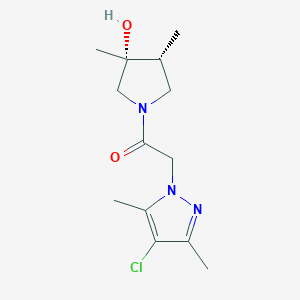 molecular formula C13H20ClN3O2 B5675297 (3R*,4R*)-1-[(4-chloro-3,5-dimethyl-1H-pyrazol-1-yl)acetyl]-3,4-dimethyl-3-pyrrolidinol 