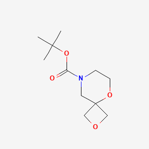 molecular formula C11H19NO4 B567530 叔丁基 2,5-二氧杂-8-氮杂螺[3.5]壬烷-8-羧酸盐 CAS No. 1272412-69-7