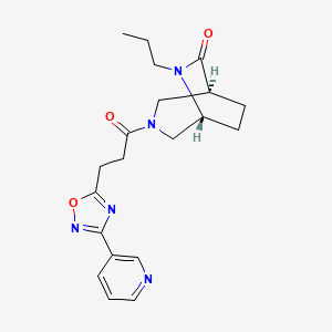 molecular formula C20H25N5O3 B5675304 (1S*,5R*)-6-propyl-3-[3-(3-pyridin-3-yl-1,2,4-oxadiazol-5-yl)propanoyl]-3,6-diazabicyclo[3.2.2]nonan-7-one 