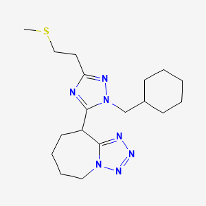 molecular formula C18H29N7S B5675317 9-{1-(cyclohexylmethyl)-3-[2-(methylthio)ethyl]-1H-1,2,4-triazol-5-yl}-6,7,8,9-tetrahydro-5H-tetrazolo[1,5-a]azepine 