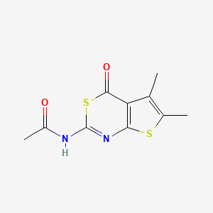 molecular formula C10H10N2O2S2 B5675335 N-(5,6-dimethyl-4-oxo-4H-thieno[2,3-d][1,3]thiazin-2-yl)acetamide 