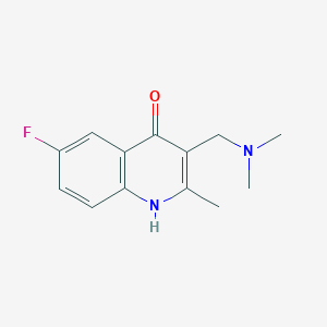 molecular formula C13H15FN2O B5675336 3-[(dimethylamino)methyl]-6-fluoro-2-methyl-4-quinolinol 