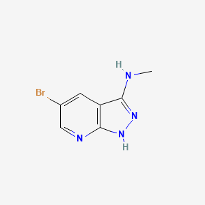 molecular formula C7H7BrN4 B567534 3-Methylamino-5-bromo-1H-pyrazolo[3,4-B]pyridine CAS No. 1289189-96-3
